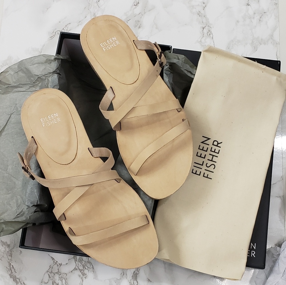 Eileen Fisher Strappy Slide Slip on Sandals - Picture 4 of 5
